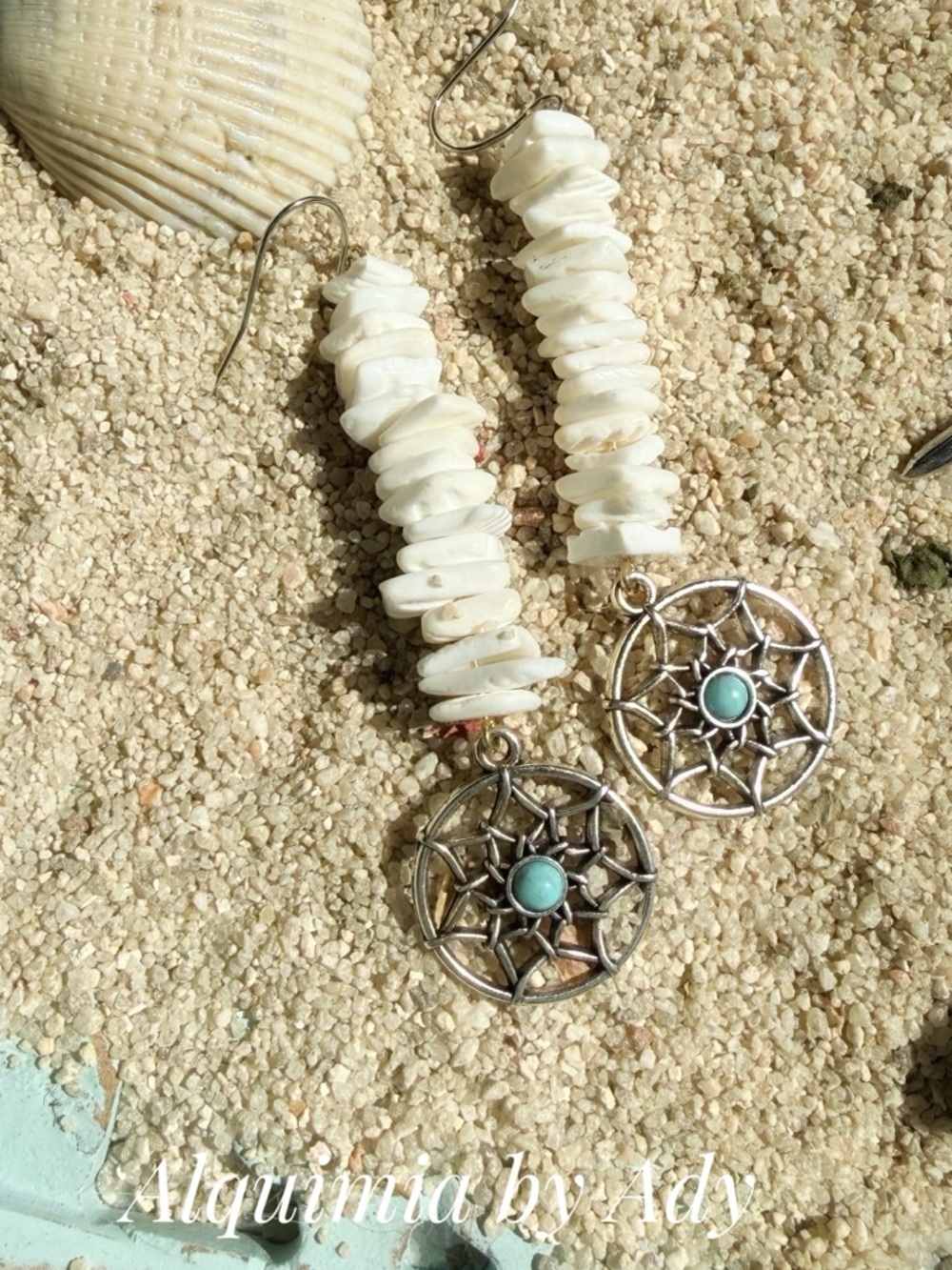 Turquoise shells 🐚 earrings SHOULDER DUSTER